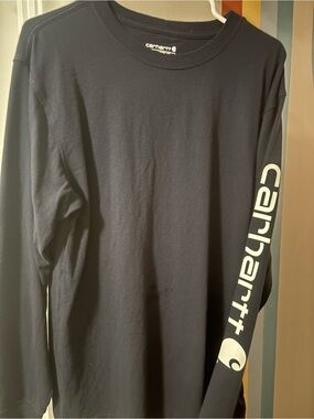 Carhartt Black Long-Sleeve Logo Sleeve Tee